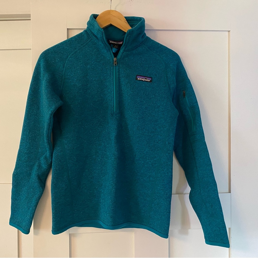 Patagonia Teal Quarter-Zip Fleece Pullover